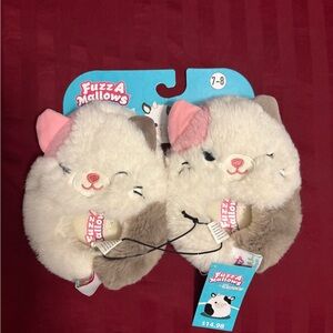 Kids Cat Slippers - White and Pink Brand New
